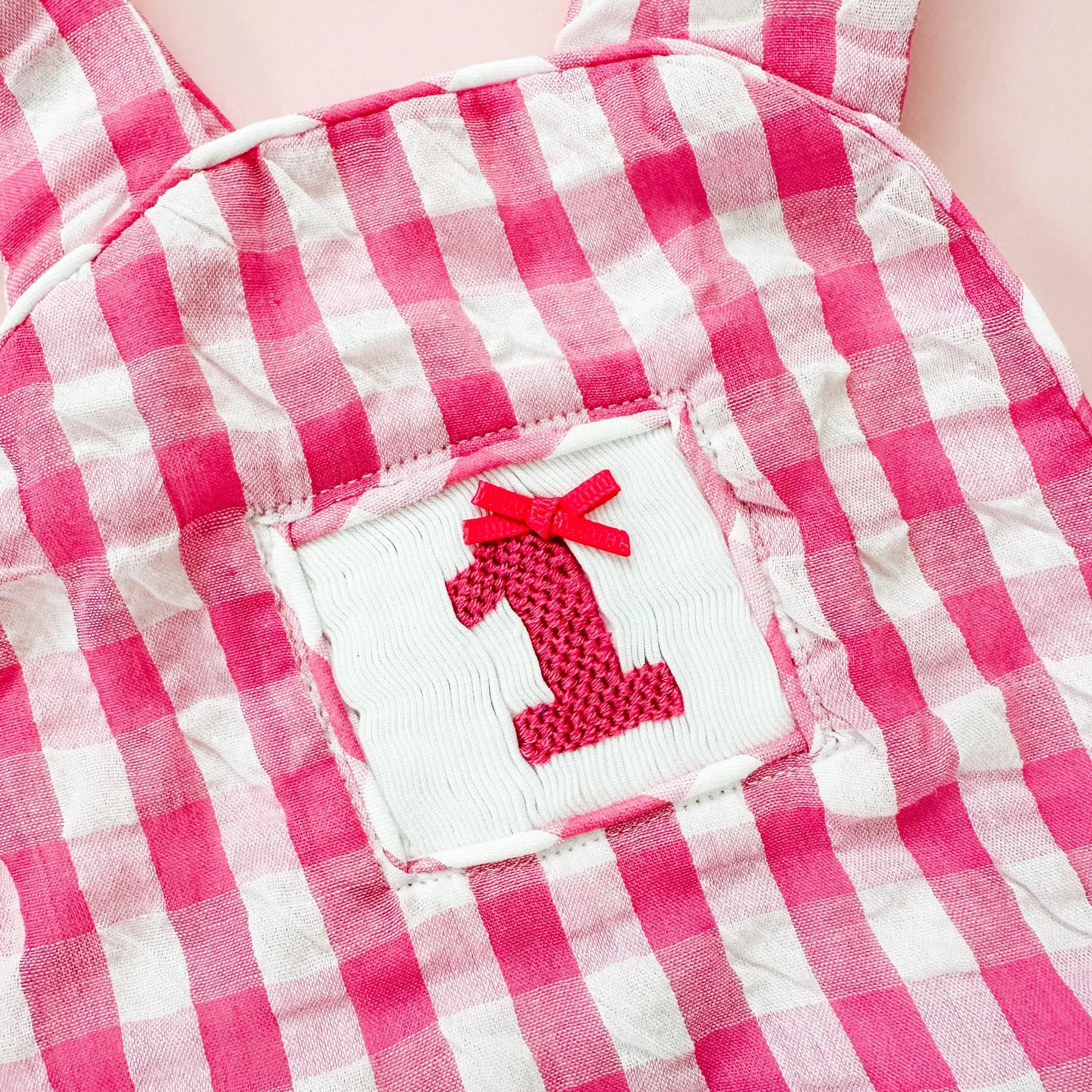 Hot Pink First Birthday Bubble by Seven Lantern Lane, children's boutique clothing detail photo 13