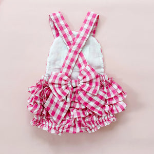 Hot Pink First Birthday Bubble by Seven Lantern Lane, children's boutique clothing detail photo 16