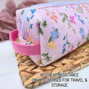 Hot Tool Storage Bag, Floral Boxy Zipper Pouch, Hair Tool Travel Case, Curling Iron Storage, Blow Dryer Organizer by Maypop House Designs, natural skincare detail photo 4