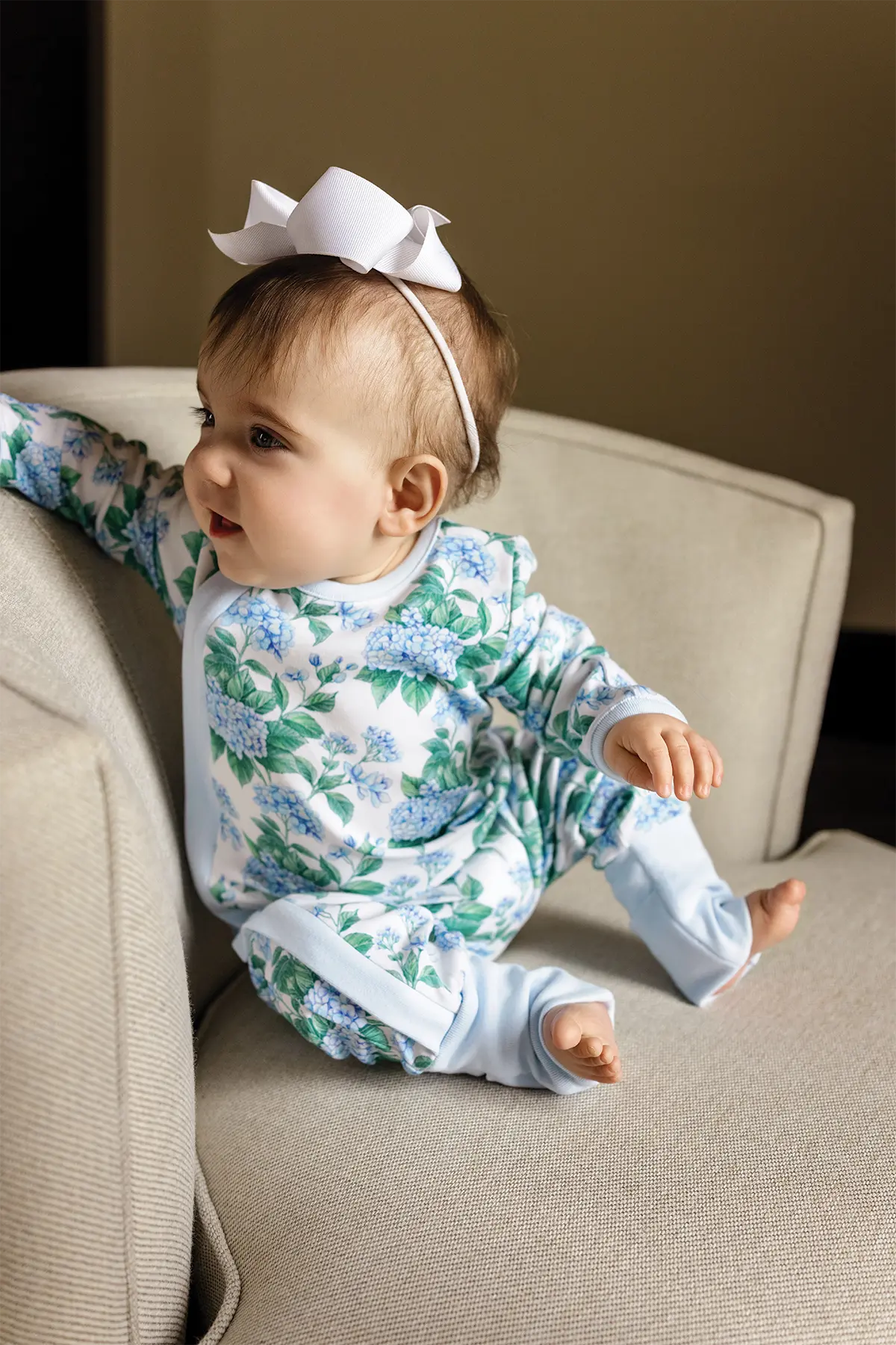 Hydrangea Heaven Organic Cotton Pajama Set by Nola Tawk, Southern food gift detail photo 4