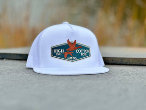 Duck Patch White Flat Bill Hat by High Cotton Hat Co in Texas