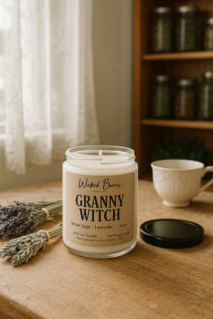Granny Witch Candle – Appalachian Lavender & Herbal Woods | Soy Candle | 8 oz & 13 oz