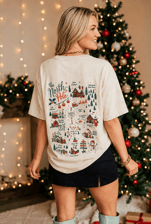 Take Me To The North Pole Ivory Mock Neck Tee