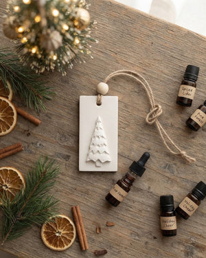 Christmas tree hanging diffuser stone by Believe Candle – product view 2