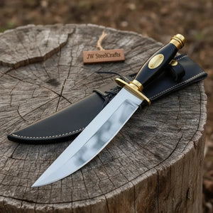 Classic American Clip Point Bowie Knife Fixed Blade 9 Inch Hunting Knife with Guard