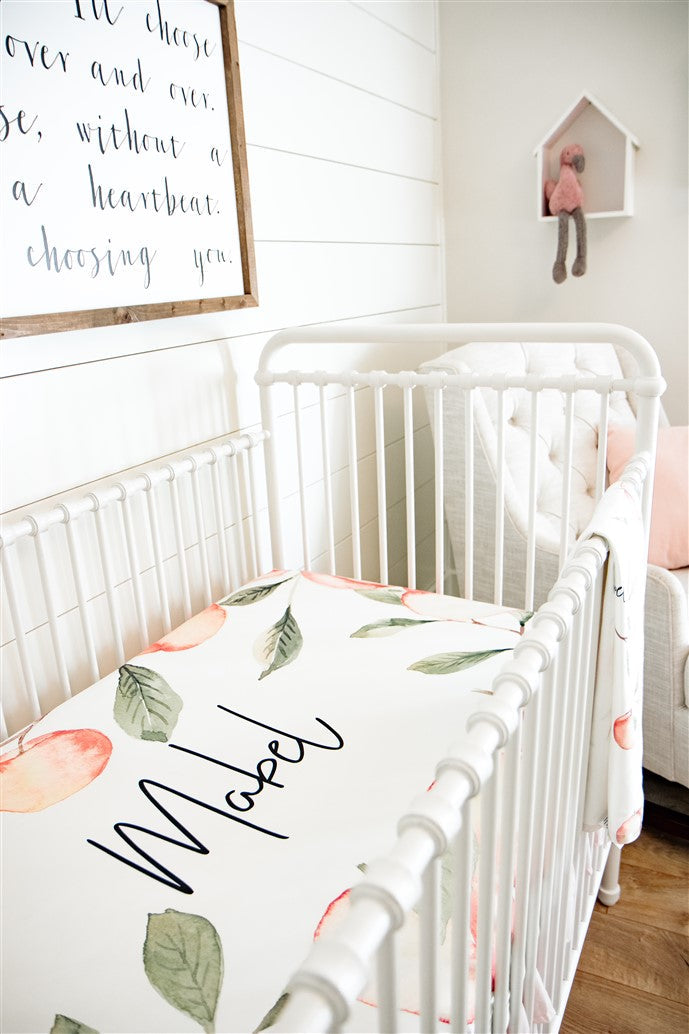 Georgia Peach Personalized Crib Sheet by AGreatBaby — view 4 of 11