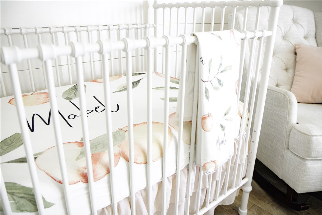 Georgia Peach Personalized Crib Sheet by AGreatBaby — view 5 of 11