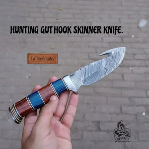 Custom Handmade Hunting Gut Hook Skinner Knife