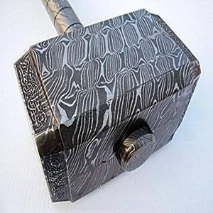 Asgard Forge Hammer 10" Handmade One-Piece Full Damascus Steel Blacksmith Hammer