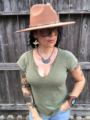 Crystal Hatband, Raw Labradorite and Amazonite Hat Band
