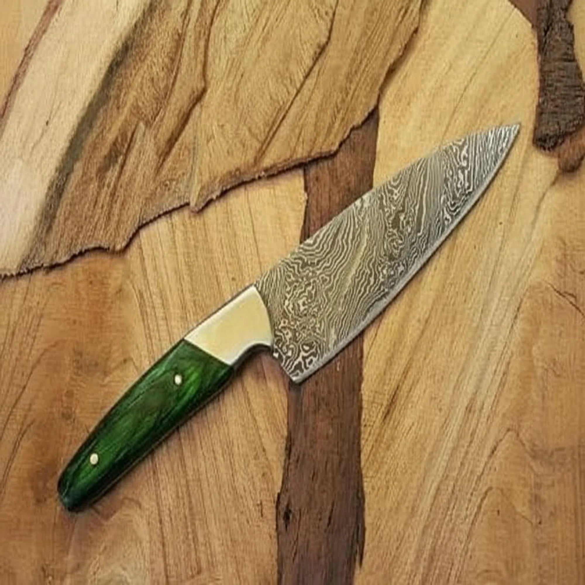 Damascus steel kitchen knife / chopper DK-0134 by JW SteelCrafts