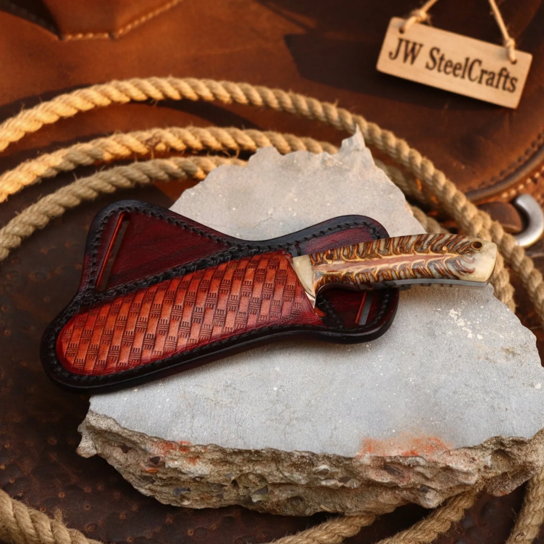 Ridgeline Stag Skinner Knife 8" Handmade product detail, view 4