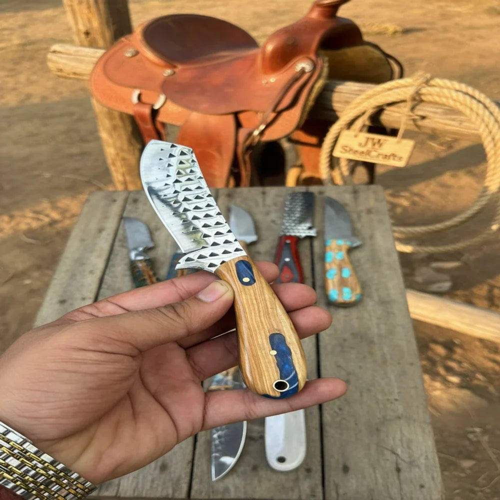 Ranchland Blade Collection Handmade Set of 8 Damascus Steel Knives product detail, view 4