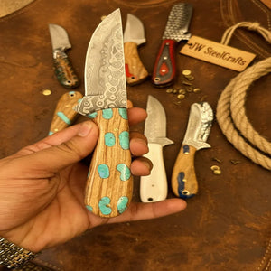 Ranchland Blade Collection Handmade Set of 8 Damascus Steel Knives product detail, view 3