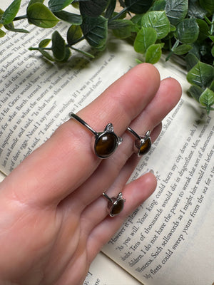 Tigers Eye Cat Adjustable Ring