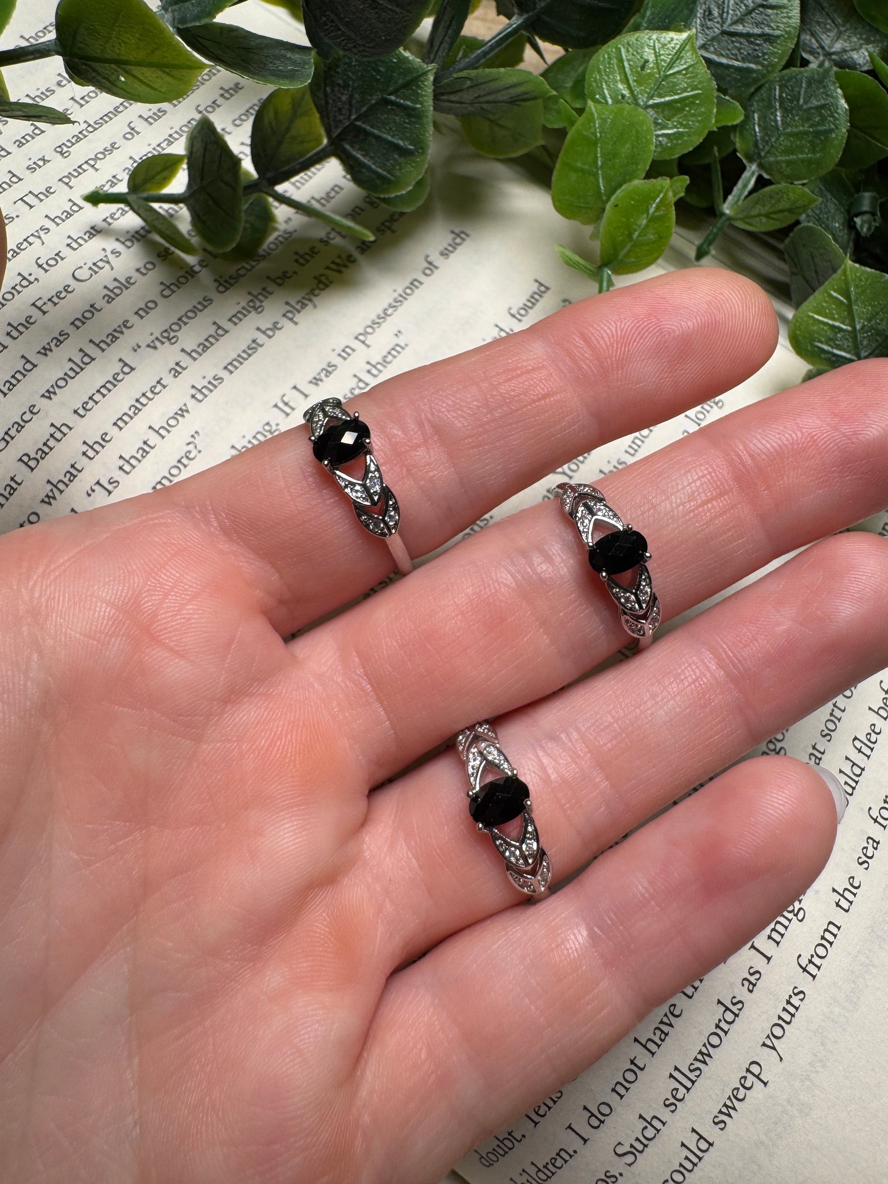 Obsidian Adjustable Ring