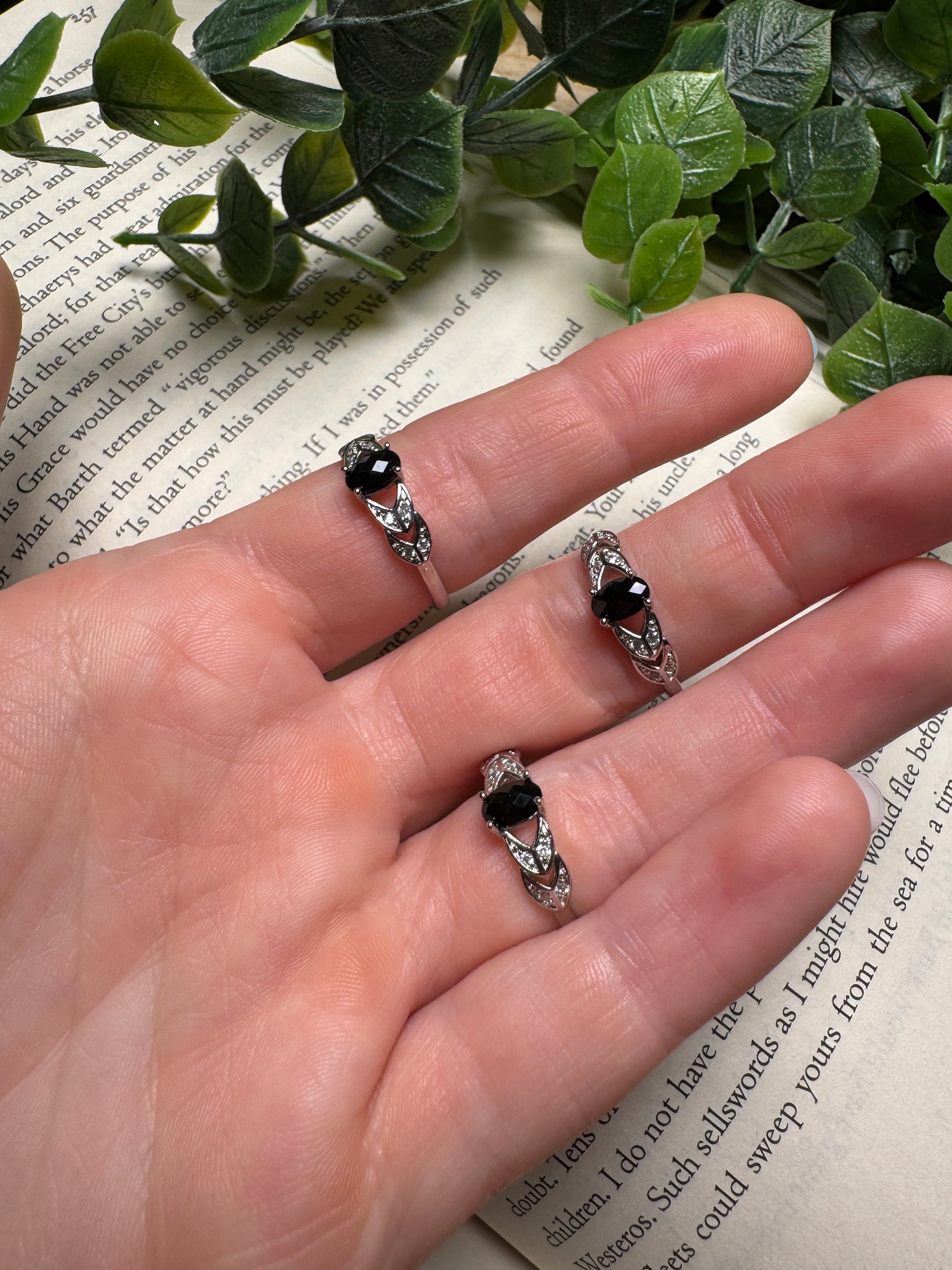 Obsidian Adjustable Ring