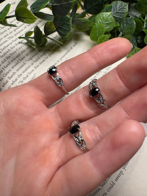 Obsidian Adjustable Ring