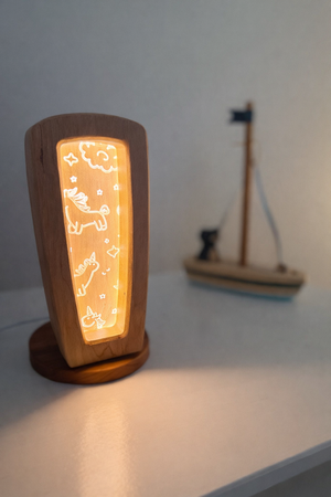 Personalized Wooden Letter Night Light | Custom Initial Lamp for Kids by Maple Play, Southern home decor detail photo 6