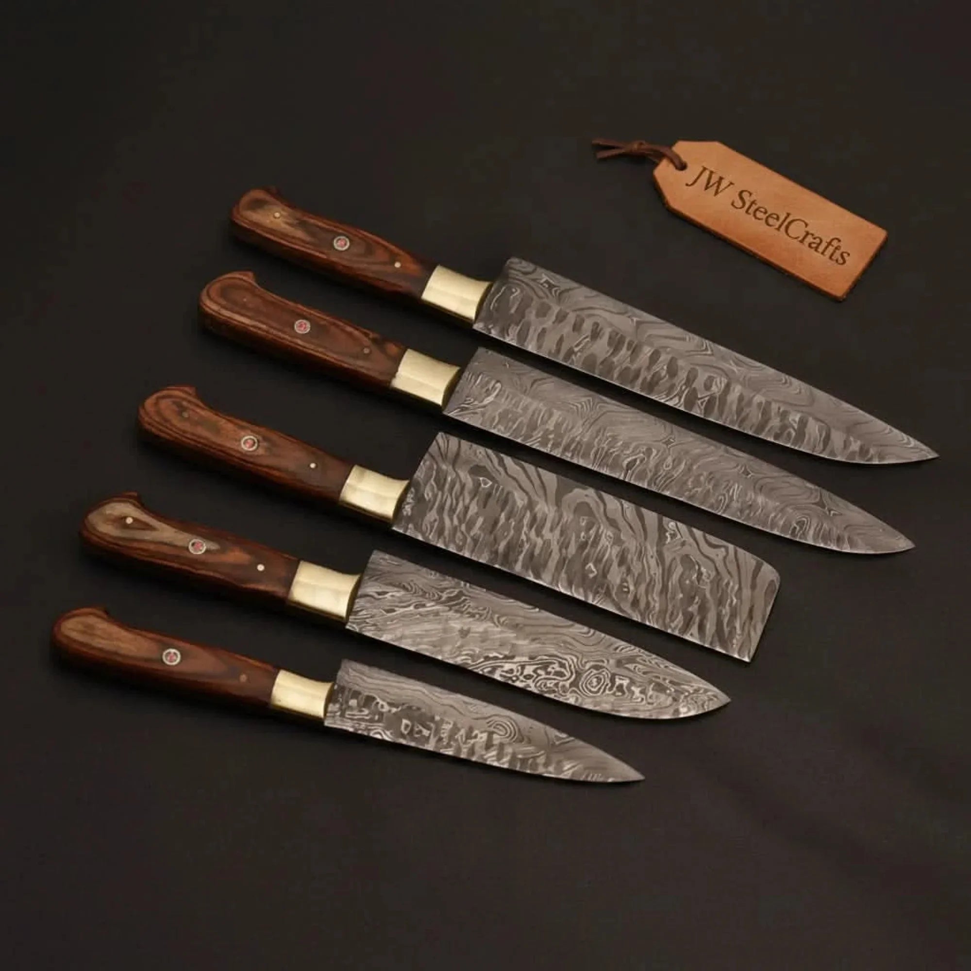 Custom Handmade Chef Knives Damascus Steel blades By JW SteelCrafts by JW SteelCrafts