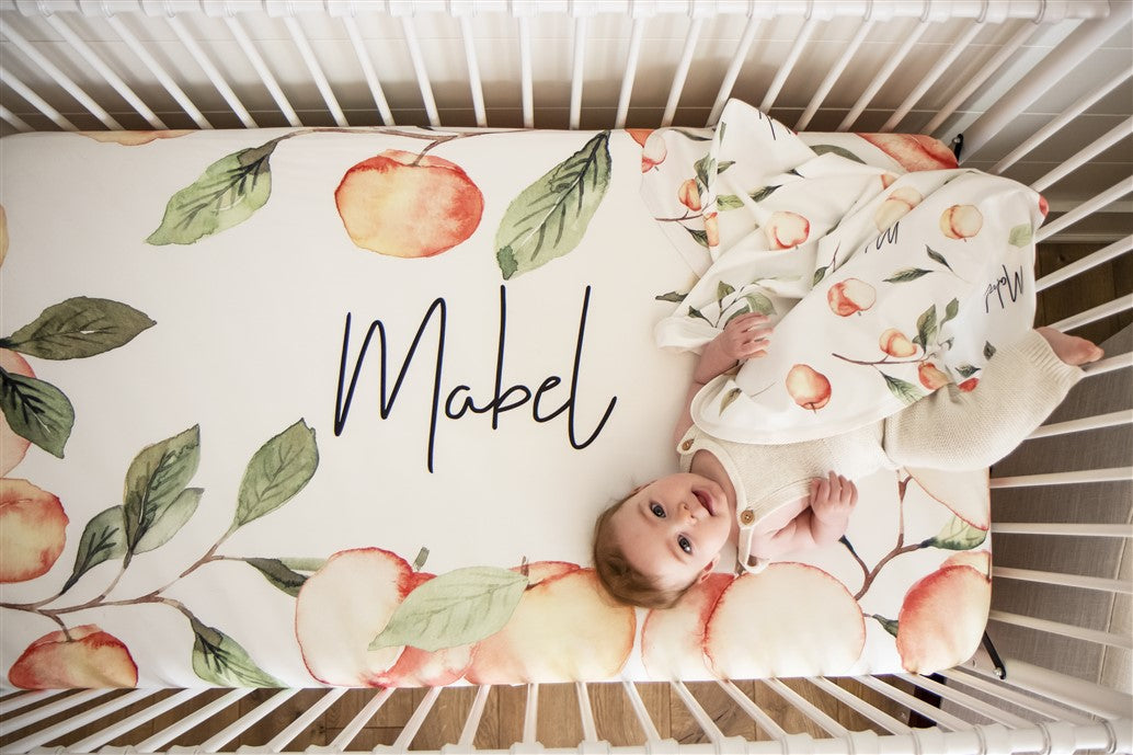 Georgia Peach Personalized Crib Sheet by AGreatBaby — view 8 of 11
