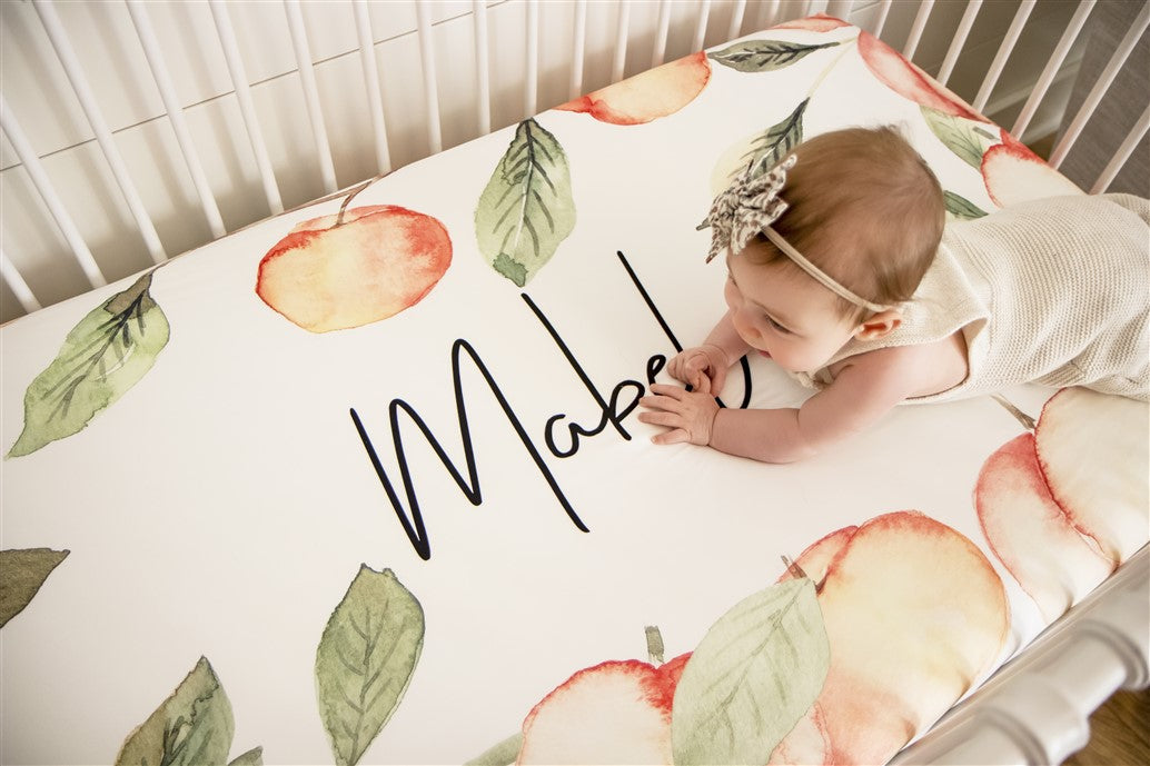 Georgia Peach Personalized Crib Sheet by AGreatBaby — view 2 of 11