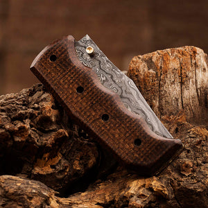Damascus Steel Folding Knife, Handmade Damascus Pocket Knife, Everyday Carry Knife, Gift For Him, Gift For Her