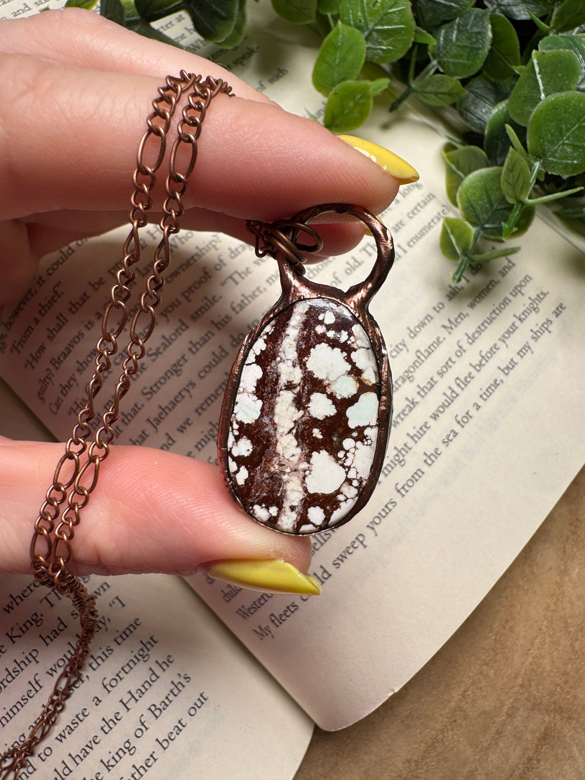 Wild Horse Jasper Necklace detail view by Copper Ashes