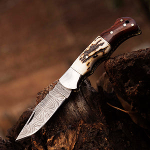 Damascus Pocket knife for Men, Groomsmen Damascus Folding Knife, Every Day Carry Knife , Damascus Knives, Gift For Him, Sexy Knife Gift
