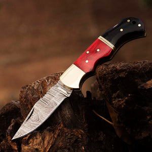 Damascus Pocket knife for Men, Groomsmen Damascus Folding Knife, Every Day Carry Knife , Damascus Knives, Gift For Him, Gift for Men USA