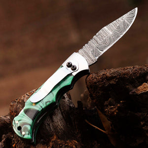 Personalized Handmade Damascus Pocket Clip Folding Knife 6.5", Camping Hiking Damascus Pocket Knife, Gift for Groomsmen, Gift for Men, USA