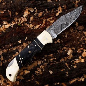 Personalized Handmade Damascus Pocket Folding Knife 6.5", Everyday Carry Damascus Knife, Gift for Groomsmen, Gift For Him, Gift for Men, USA
