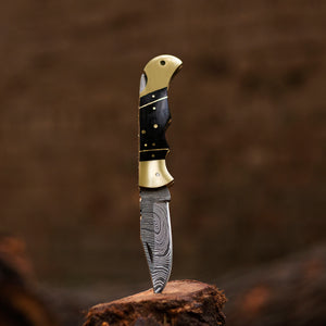 Personalized Handmade Damascus Pocket Folding Knife 6.5", Everyday Carry Damascus Knife, Gift for Groomsmen, Gift For Him, Gift for Men, USA