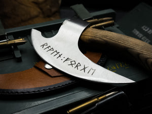 Pizza axe | Pizza slicer Hand forged Viking pizza cutter | Viking bearded camping axe | Groomsmen Gift | Valentine gift for her | Kitchen Axe