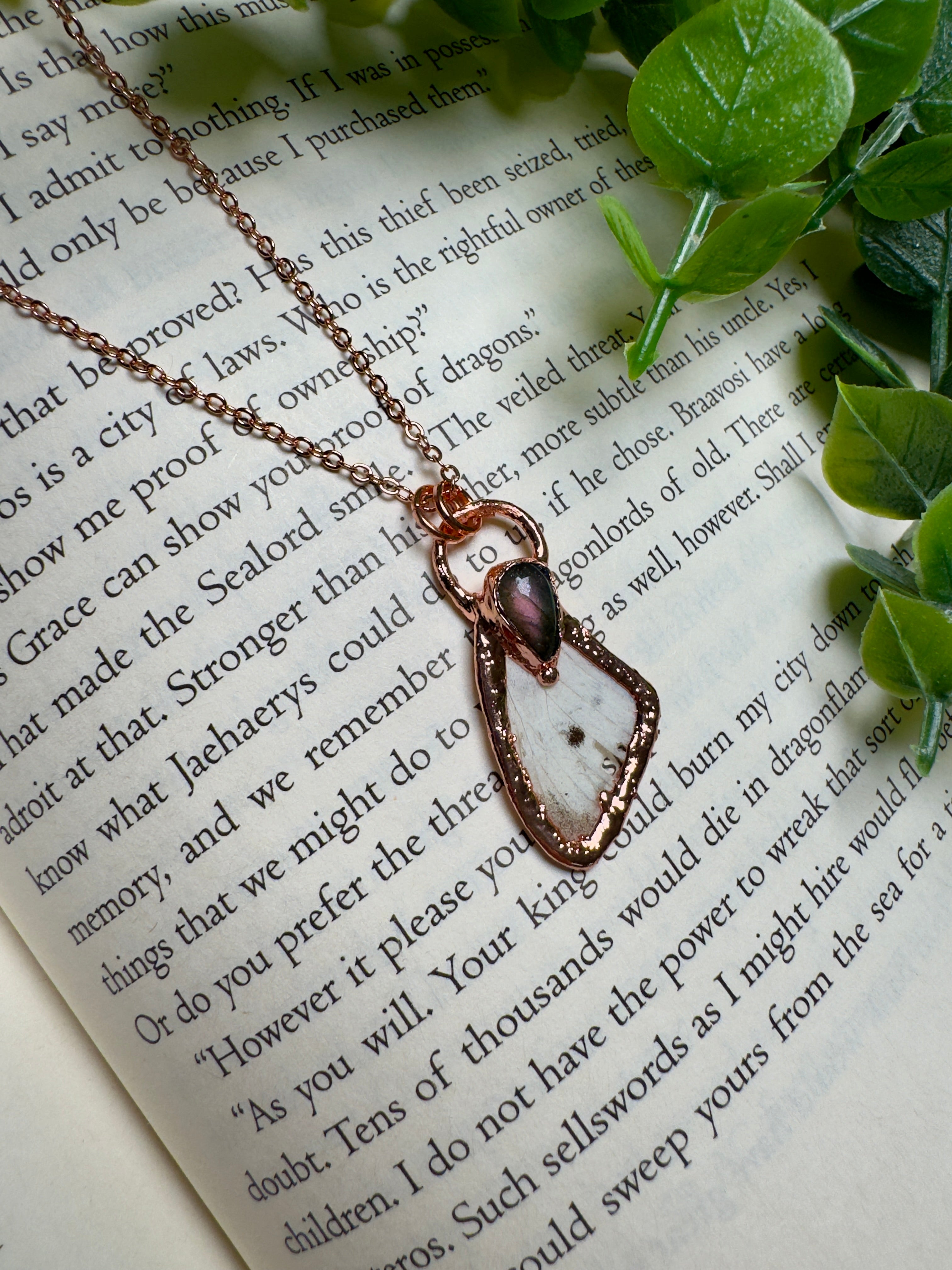 Butterfly Wing and Labradorite Necklace