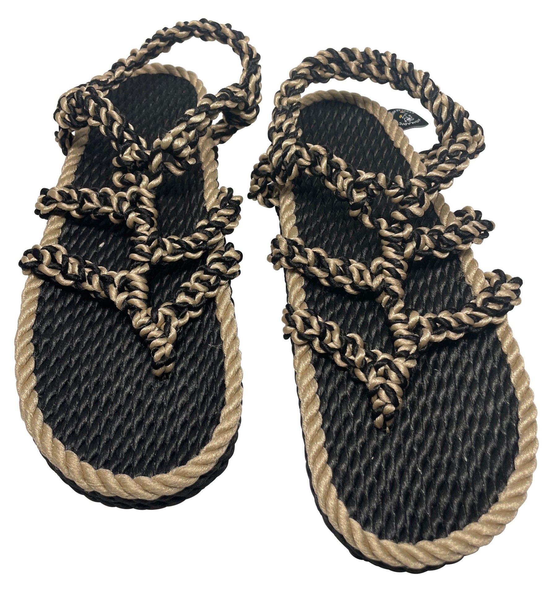 505 - Black and Camel handmade rope sandals by Nomadic State of Mind