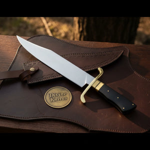 S-Guard Old West Bowie Knife with Curved Brass Guard by Divine Knives