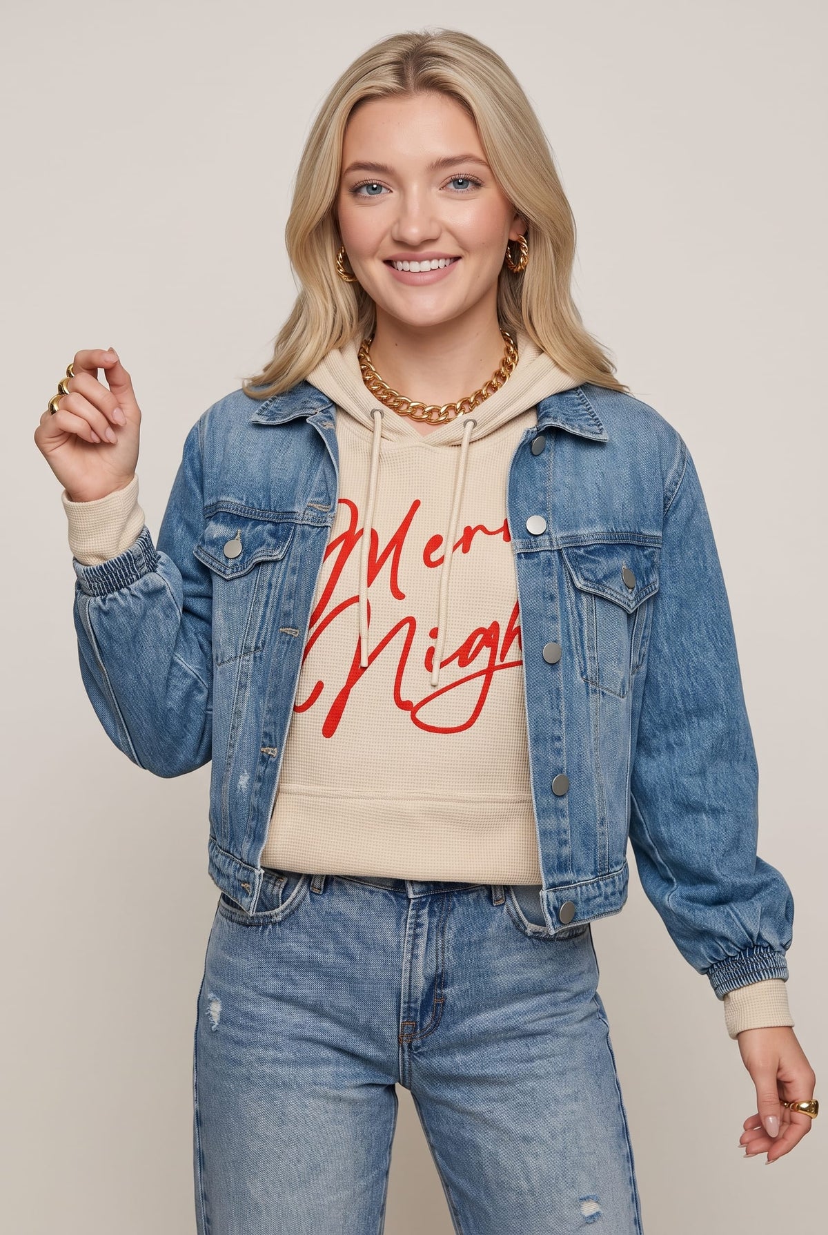 Merry Nights Thermal Hoodie by Southern Bliss Company – view 2