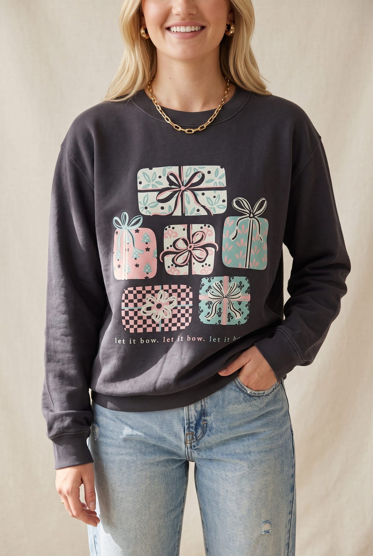 Let it Bow Charcoal Sweatshirt