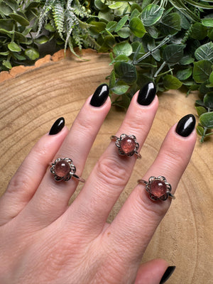 Strawberry Quartz Ring Adjustable