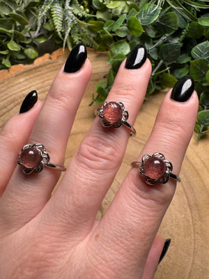 Strawberry Quartz Ring Adjustable