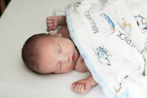 Jeff the Pilot Personalized Airplane Minky Baby Blanket by AGreatBaby — view 5 of 12