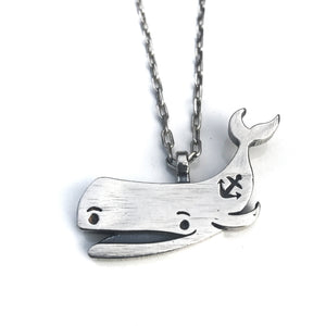 PEACE Old Soul Whale Necklace - Sterling Silver by Forged By Fire — view 1 of 4