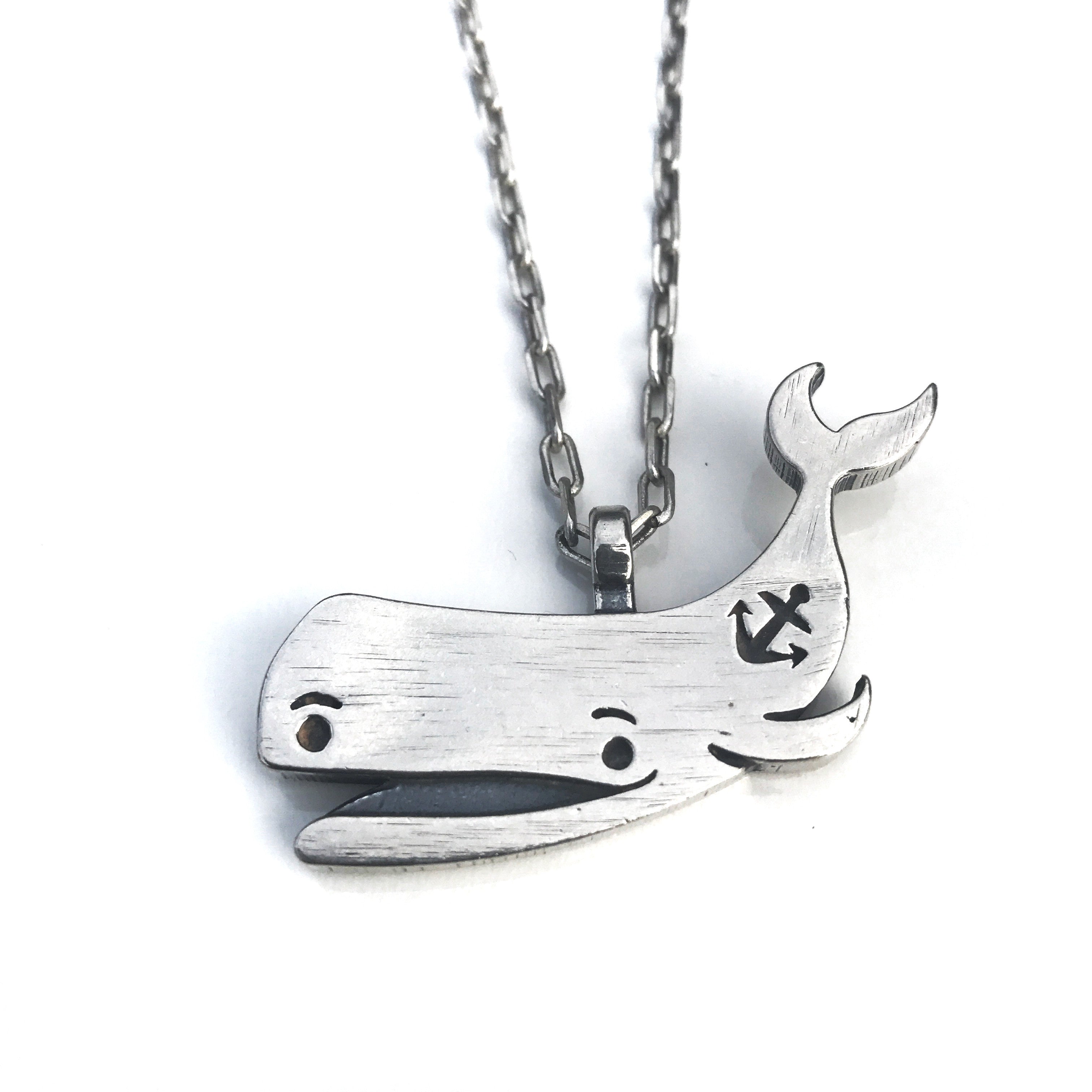 PEACE Old Soul Whale Necklace - Sterling Silver by Forged By Fire — view 1 of 4