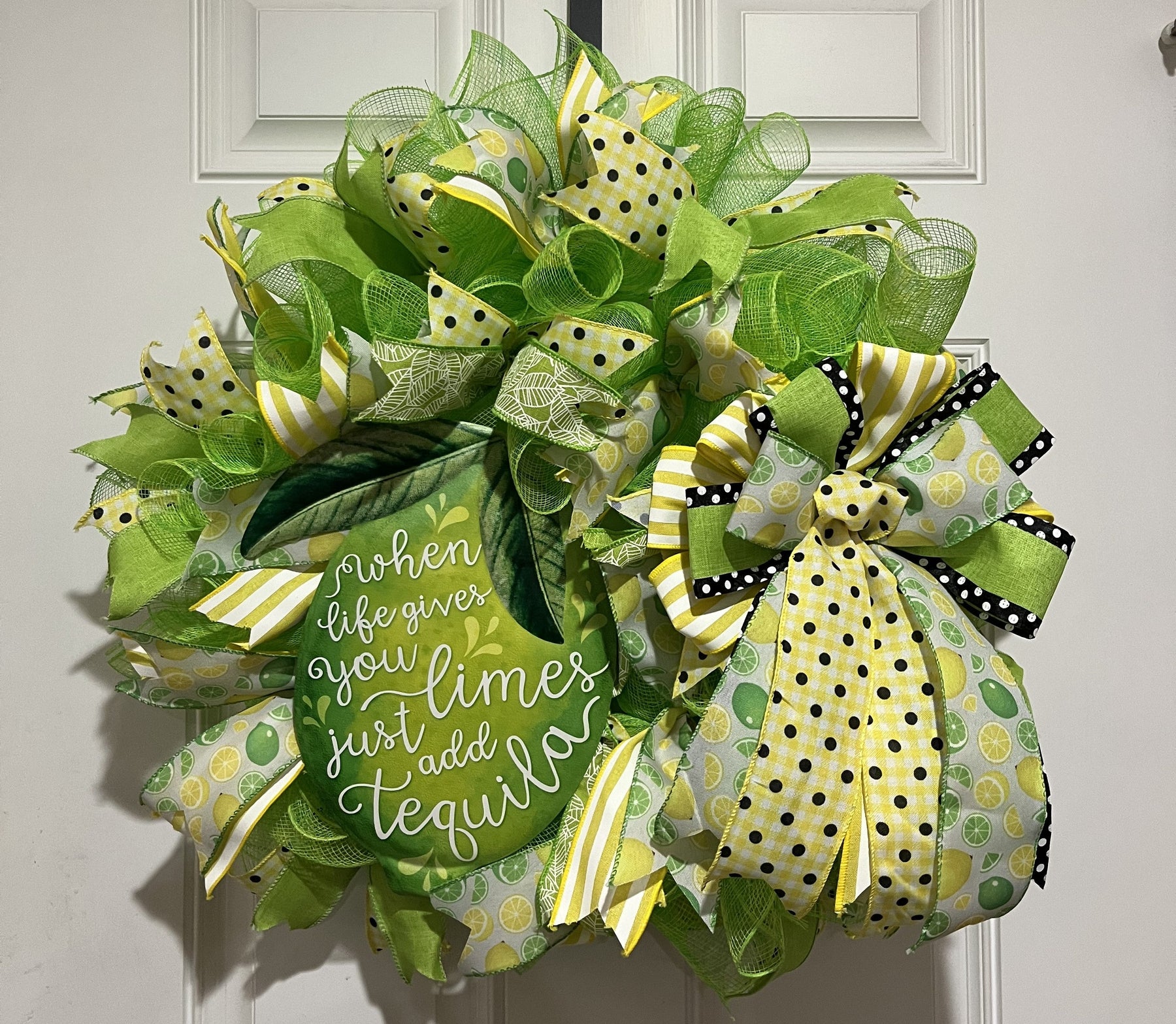When Life Gives You Limes Just Add Tequila Wreath | Summer Margarita Door Wreath | Lime Front Door Decor | Fiesta Farmhouse