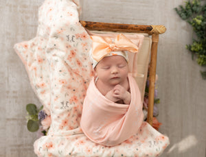 Peach Blossom Personalized Minky Baby Blanket by AGreatBaby — view 3 of 5