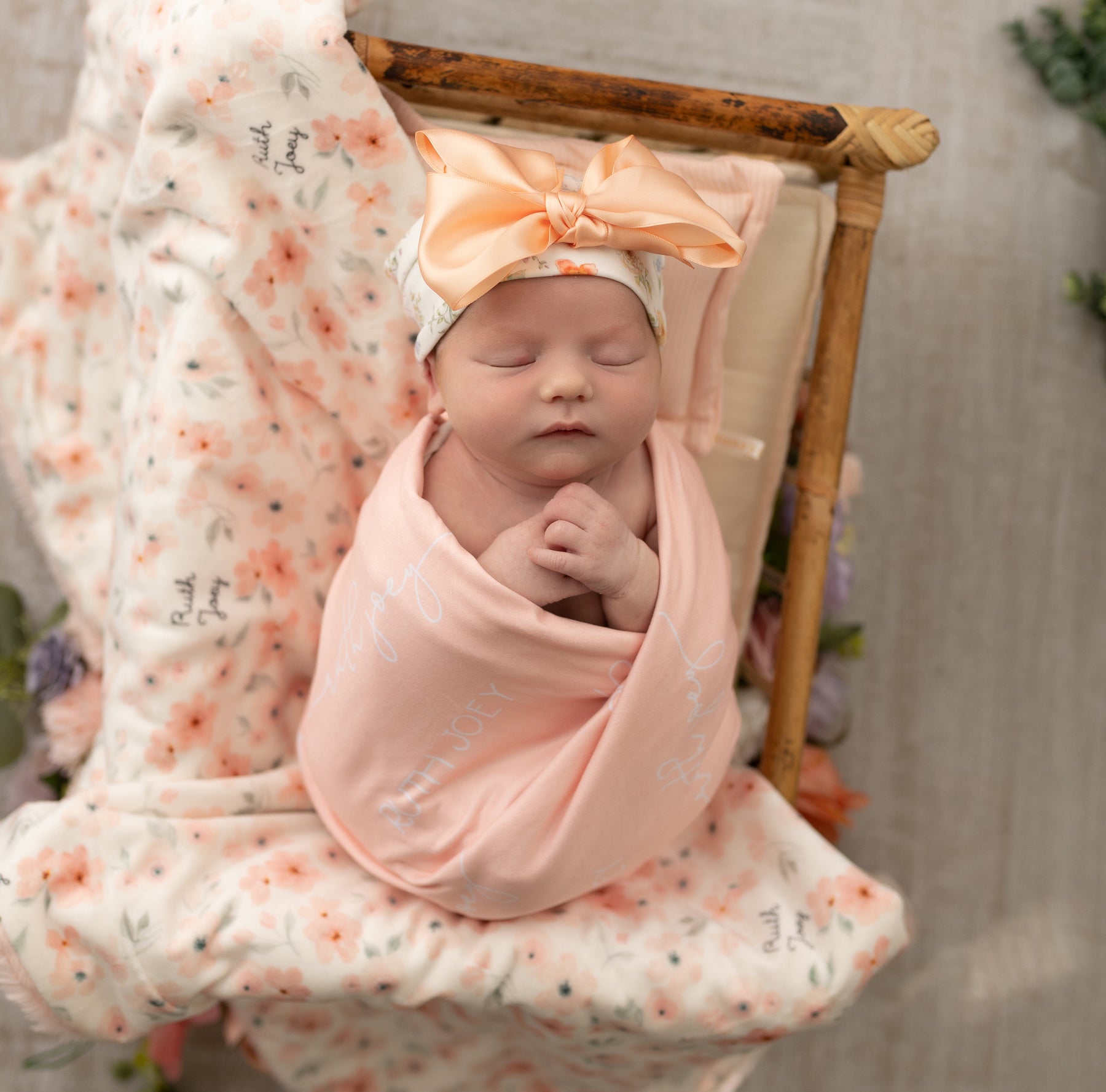 Peach Blossom Personalized Minky Baby Blanket by AGreatBaby — view 1 of 5
