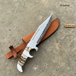 Frontier Bowie Knife 8 Inch blade Clip Point Carbon Steel Blade | Hunting Outdoor