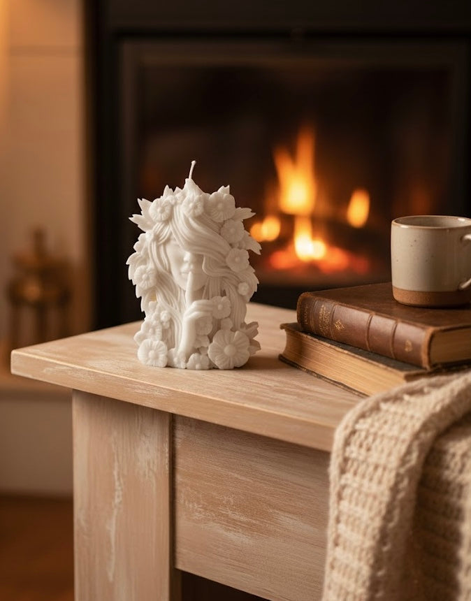 Flower Goddess sculptural candle by Believe Candle – product view 2