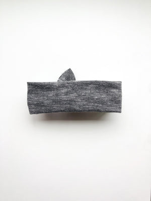 Black & Grey Ribbed Tie On Headwrap by Boosh Baby image 2